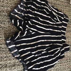 Black and White Striped High Waisted Shorts